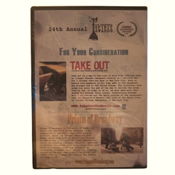 TAKE OUT / PRINCE OF BROADWAY Spirit Awards FYC DVD Set John Cassavetes Nominees - Picture 2 of 3